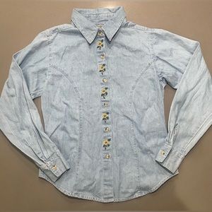 Cotton Express Original Blues-Embroidered Denim Button up